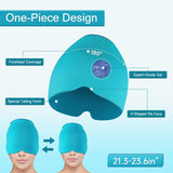 Headache Relief Hat, Ice Cap for Migraines Tension Sinus Headache Relief, Snugly Fit for Head Ice Pack Cap with Gel Ice for Headache Migraine Relief, Compressed Therapy Headache Relief Cap (Green)