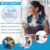 REVIX XL Neck Gel Ice Packs Cervical Ice Packs for Neck Pain Relief, Sports Injuries, Swelling & Inflammation, Hot Cold Gel Packs Reusable for Surgery Recovery, Black 2 Packs