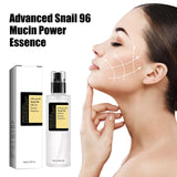 2Pcs Advanced Snail Mucin 96% Power Repairing Essence, Snail Mucin Serum, Hydrating Serum for Face with Snail Secretion Filtrate for Dull Skin & Fine Lines (100ml/3.38 fl.oz)