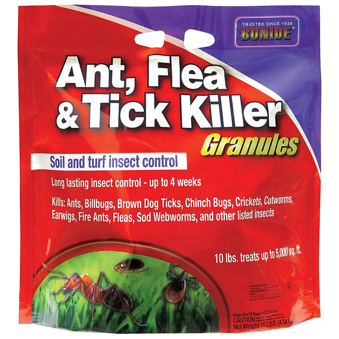 Bonide Ant, Flea & Tick Killer Granules, 10 lbs. Ready-to-Use Pellets for Long Lasting Bug Control in Lawn and Garden