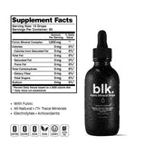 blk. PH 8+ Natural Mineral Alkaline Water Drops Electrolyte Infused with Fulvic and Amino Acids, Zero Sugar, 2oz., 2-Pack