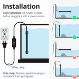 NICREW Aquarium Heater 50W, Temperature Adjustable Fish Tank Heater with Controller for 5-10 Gallon, Overheat Protection