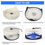 2 Pcs UV Flea Traps for Inside Your Home with 4 Sticky Discs & 6 UV LED Bulbs & 2 Upgraded Wires, Professional Indoor Flea Control for House, Safe Flea Killer Light for Pet & Kid, Non Toxic & Odorless