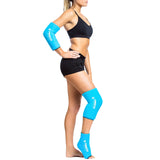 FreezeSleeve Ice & Heat Therapy Compression Sleeve- Reusable, Flexible Gel Hot/Cold Pack, 360 Coverage for Knee, Elbow, Ankle, Wrist- Turquoise, Large