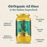 GirOrganic Grass Fed A2 Ghee| Clarified Butter (32 Oz) - Unsalted Gir Cow Ghee Butter - Organic Ghee Oil - Pasture Raised, Lactose-Free 32 Oz