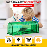 WHEELIO Mouse Traps, 6 Pack Humane Mouse Traps for Indoors and Outdoors, Reusable Live Catch and Release Mouse Traps with Cleaning Brush and Gloves, Quick, Effective and Easy to Clean