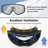 findway OTG Ski Goggles - Over Glasses Snow Snowboard Goggles for Men Women Adult & Youth - Anti-Fog 100% UV Protection