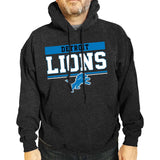 Team Fan Apparel NFL Adult Gameday Charcoal Hooded Sweatshirt - Cotton & Polyester - Stay Warm & Represent Your Team in Style (Detroit Lions - Black, Adult XX-Large)