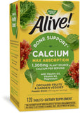 Nature's Way Alive! Calcium Bone Support* Supplement, Vitamin D3, K2 & Magnesium, 120 Tablets