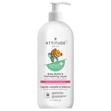 ATTITUDE Baby Bottle and Dishwashing Liquid, EWG Verified, No Added Dyes or Fragrances, Tough on Milk Residue and Grease, Vegan and Cruelty-free, Unscented, 33.8 Fl Oz
