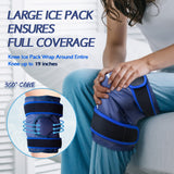 2 Pack XXL Knee Ice Pack Wrap Around Entire Knee After Surgery, Reusable Gel Ice Pack for Knee Injuries, Large Ice Pack for Pain Relief, Swelling, Knee Surgery, Sports Injuries