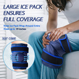 XXL Ice Pack Wrap Around Entire Knee After Surgery, Reusable Gel Large Ice Pack for Knee Injuries, Pain Relief, Swelling, Knee Surgery, Sports Injuries, 1 Pack Blue