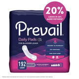 Prevail Incontinence Bladder Control Pads for Women, Maximum Absorbency, Regular Length, 192 Count