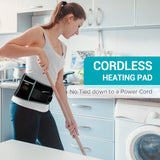 Comfytemp Cordless Heating Pad with Massager for Back Pain Relief, Portable Lower Back Massager with Dual Adjustable Straps, Heated Waist Belt with 3 Heat Settings, Auto-Off, Heating Pads for Cramps