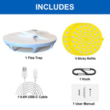 Kiwinurse Flea Traps for Inside Your Home - Indoor Flying Traps and Killer with 5 Flea Trap Refills and 9 Flea Trap LED Lights,1 Device + 5 Refills