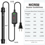 NICREW Aquarium Heater 300W, Temperature Adjustable Fish Tank Heater with Controller for 50-80 Gallon, Overheat Protection