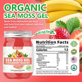 UPNEUTRI Sea Moss Gel - Wildcrafted Irish sea Moss 92 Minerals and Vitamins Immune Defense Thyroid Antioxidant Support, Vegan Non-GMO Strawberry Banana Flavored 12 OZ