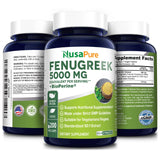 NusaPure Fenugreek Capsules, 5000mg, 200 Veggie Caps, Non-GMO, Gluten Free