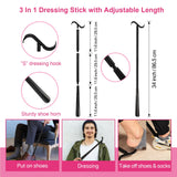 10 Pcs Hip Replacement Kit with Leg Lifter Hip Back Knee Replacement Recovery Aids for Seniors Pregnant, 32" Foldable Magnetic Grabber Sock Assistant Device Shoe Horn Dressing Stick Bath Sponge