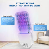 Voraiya® UV Light Flying Insect Trap Plug-in Mosquito Killer Indoor Fruit Flies Gnat Moth Catcher Fly Tapper with Night Light for Home Office (2 Pack)