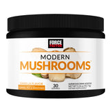 FORCE FACTOR Modern Mushrooms Powder, Mushroom Supplement with Lions Mane, Turkey Tail, & Cordyceps to Support Energy, Focus, Immunity, & Digestion, Vanilla Flavor, 30 Servings