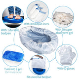 Bedpan Set with 30 Absorbent Pads Gel and 30 Disposable Liners, Bed Pan for Elderly Females Women, Bedpan with Liners and Liquid Waste for Men Male