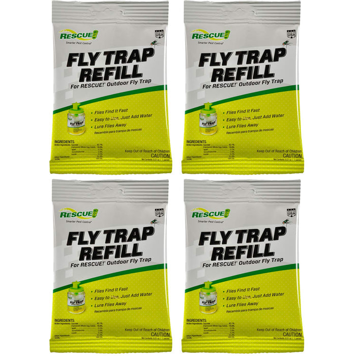 RESCUE! Reusable Fly Trap Refill – Outdoor Use - 4 Pack