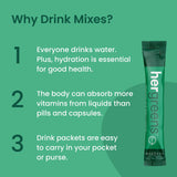 MIXHERS Hergreens - Greens & Veggie Powder - Made from Whole Foods - with Digestive Enzymes & Kale - Nutrition Designed for Women - Support Heart & Liver - 15 Drink Packets - Apples & Pomegranate