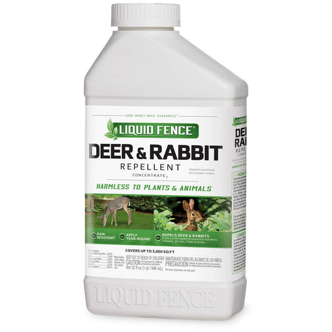 Liquid Fence Deer And Rabbit Repellent Concentrate 32 Ounces, Apply Year-Round