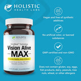 Holistic Health Labs Vision Alive Max with 8 Natural Ingredients Lutemax® 2020, Bilberries, Blueberries, c3g from Black Currant, Maqui Berry, Saffron, and Astaxanthin (30 Count (Pack of 3))