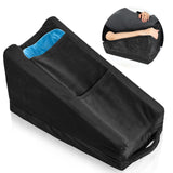 Buryeah Arm Pillow Arm Elevation Pillow with 2 Ice Pockets, Soft Ergonomic Support Pillow for Elbow Arm Rest Wedge Pillow Broken Arm Gifts with High Density Foam for Recovery Sleeping Care (Black)