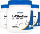 Nutricost Pure L-Citrulline (Base) Powder (600 Grams) (3 Bottles)