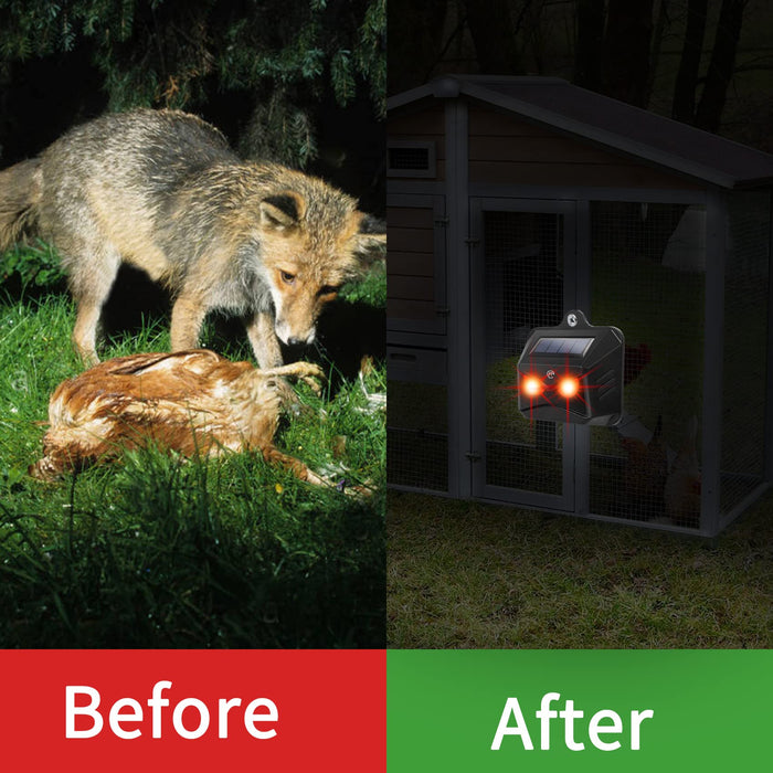 Solar Nocturnal Animal Repeller - YARDefense Waterproof Raccoon Repellent Devices Predator Control Lights Used to Deterrent Fox Coyote Skunk Deer Protect Your Property with Humane Wildlife Deterrence