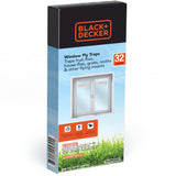 BLACK+DECKER Fly Traps for Indoors- Fruit Fly Traps & Fly Trap for Window- Sticky Fly Paper Strips for Flies, Gnats, Moths, Mosquitoes & Other Insects- Pre-Baited & Odorless, 32 Pack