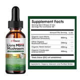 Alliwise Lions Mane Mushroom Drops Liquid, Mushroom Supplement with Reishi & Cordyceps Sinensis for Promotes Mental Clarity, Focus and Memory, Immune Support, Non-GMO, Vegan, 1 Month Supply