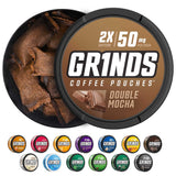 Grinds Coffee Pouches | 3 Cans of Double Mocha | 18 Pouches Per Can | 1 Pouch eq. 1/4 Cup of Coffee (Double Mocha)