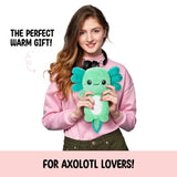 Axolotl Microwavable Unscented Heating Pad for Women and Kids- Cute Soft Cozy Pillow Plush Heatable Warm Stuffed Animals - Kawaii Hot and Cold Plushie Food Toy - Axolotl Gifts for Girls and Boys