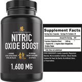 Double Dragon Organics Nitric Oxide Booster Supplement, 1600mg Extra Strength L-Arginine, Citrulline Malate, and Alpha-Ketoglutarate (60 Count, 1 Bottle)