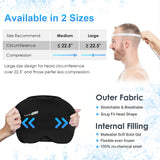 Comfitech Migraine Ice Head Wrap, Headache Relief Hat for Migraine Cap for Tension Puffy Eyes Migraine Relief Cap for Sinus Headache and Stress Relief Cold Compress (Medium Black)