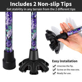 Walking Cane ATMTV Cane for Woman | Mobility & Daily Living Aids | 5-Level Height Adjustable Walking Stick | Comfortable Plastic T-Handle Portable Folding Cane with Replace Tip Violet Printing