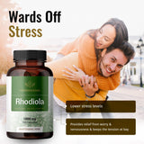 HERBAMAMA Rhodiola Rosea Capsules - Organic Rhodiola Rosea Herb Supplement - Rhodiola Root Pills - 1000mg, 100 Caps
