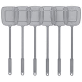 MR.SIGA Heavy Duty Long Handle Fly Swatter, Gray, 6 Pack