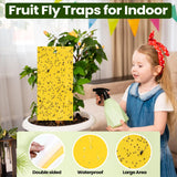 Qualirey 100 Pcs Double Sided Sticky Traps for Flying Plant Insect Like White Flies Aphids 7.87 x 3.9 Inch Sticky Gnat Traps Killer Fruit Fly Traps for Indoor Outdoor Including Twist Ties (Yellow)