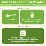 ORGANIC INDIA Moringa Herbal Supplement Powder - Green Superfood, Nutrient Dense, Pure Plant Protein, Vitamin A, E, K, Iron, Calcium, Fiber, Vegan, Gluten-Free, USDA Certified Organic - 8 oz Canister