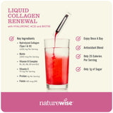 NatureWise Liquid Collagen (Type I & III) Drink Additive with Biotin, Vitamin C, B3, B6, Folate & More w/Only 1g of Sugar - Mixed Berry Flavor Essential Beauty Supplements for Women | 30 Tubes