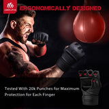 Liberlupus MMA Gloves for Men & Women, Martial Arts Bag Gloves, Kickboxing Gloves with Open Palms, Boxing Gloves for Punching Bag, Sparring, Muay Thai, MMA