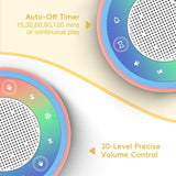 Buffbee Sound Machine & Alarm Clock 2-in-1, 0-100% Clock Face Brightness, 7 Colors Bottom Light, Digital Alarm Clocks for Bedroom, 18 Soothing White Noise Sound Machine for Kids and Baby Sleeping