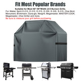 Grill Cover, BBQ Grill Cover, Waterproof, Weather Resistant, Rip-Proof, Anti-UV, Fade Resistant, with Hook-and-Loop and Strap, Gas Grill Cover for Weber,Char Broil,Nexgrill Grills, etc. 58 inch, Gray