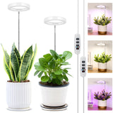 LORDEM Grow Light, Full Spectrum & Red Blue Spectrum Plant Light for Indoor Plants, Height Adjustable Growing Lamp with Auto On/Off Timer 4/8/12H, 4 Dimmable Brightness, 3 Spectrum Modes, Pack of 2