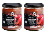 Cinnamon Apple Pie Two Pack Odor Eliminating Highly Fragranced Candle - Eliminates 95% of Pet, Smoke, Food, and Other Smells Quickly - Up to 80 Hour Burn time - 12 Ounce Premium Soy Blend